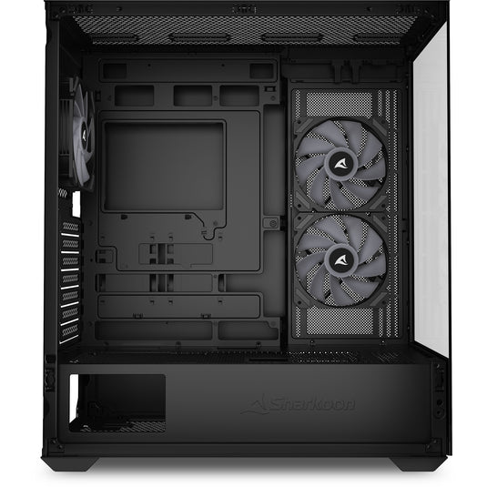 Sharkoon sk6 argb midi tower behuizing (zwart | 2x usb-a | rgb | tempered glass)