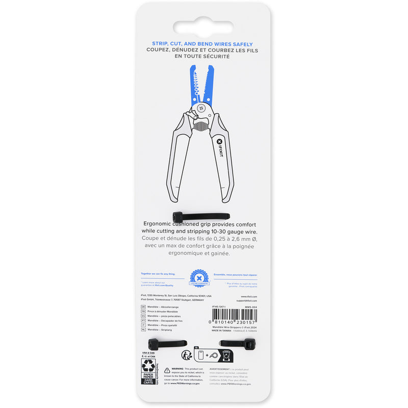 Afbeelding laden in galerijviewer, Ifixit mandible wire strippers striptang (zwart blauw)

