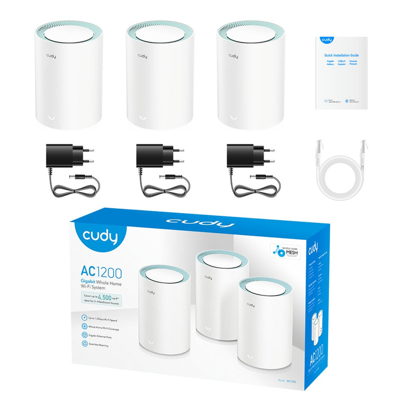 Afbeelding laden in galerijviewer, Cudy ac1200 gigabit mesh wi-fi system (3-pack) mesh router (wit)
