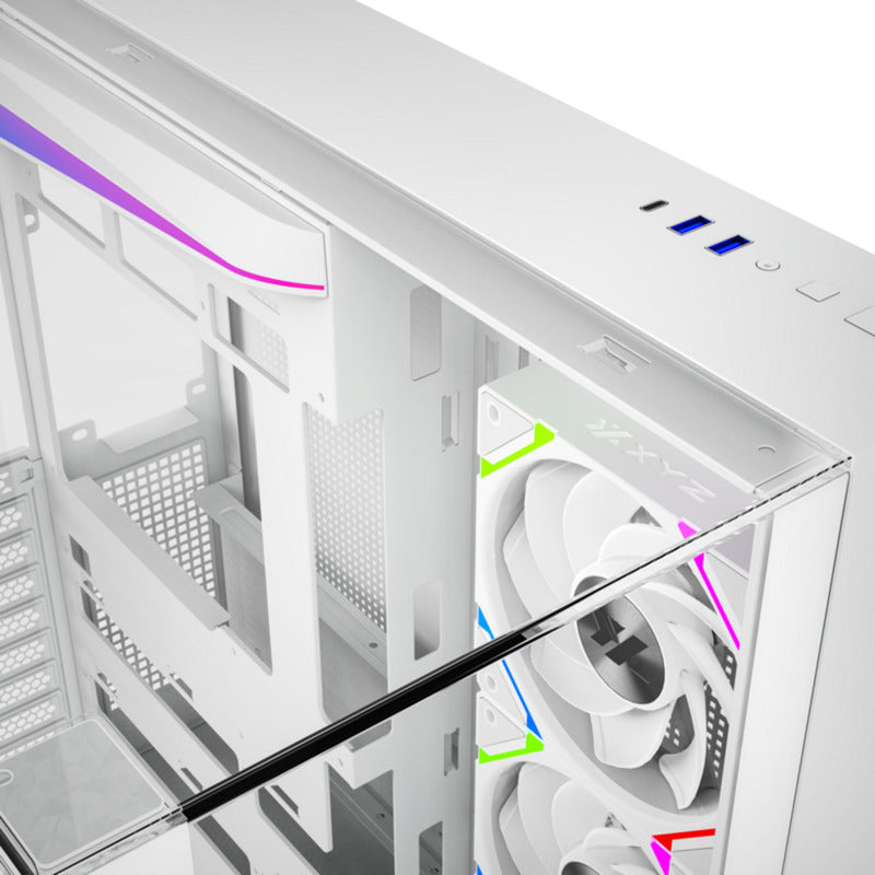 Afbeelding laden in galerijviewer, Xyz pc gear tesseract a-rgb midi tower behuizing (wit | 2x usb-a | 1x usb-c | rgb | tempered glass)
