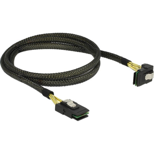 Delock mini sas sff-8087 > mini sas sff-8087 angled , 1m kabel (zwart, 83642)
