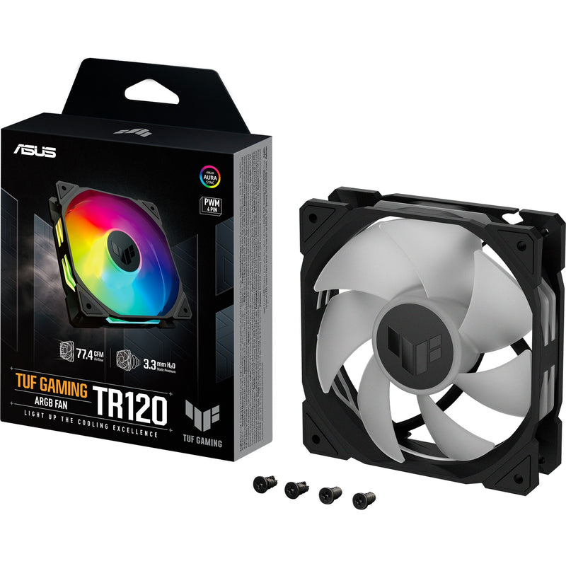 Afbeelding laden in galerijviewer, Asus tuf gaming tr120 argb case fan (zwart, 120 x 120 x 28 mm)
