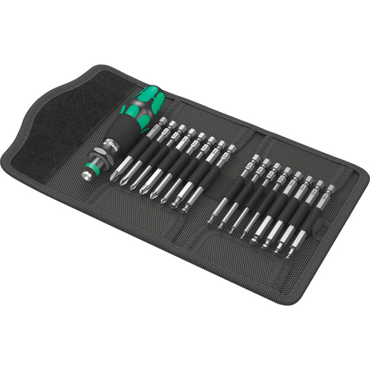 Wera kraftform kompakt 60 kk, 17-delig dopsleutel (zwart groen, bits met kogelkop)