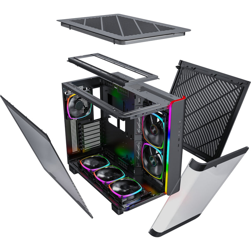 Afbeelding laden in galerijviewer, Montech king 95 pro midi tower behuizing (zwart | 2x usb-a | 1x usb-c | rgb | tempered glass)
