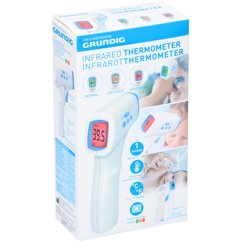 Afbeelding laden in galerijviewer, Grundig infrarood koortsthermometer (wit lichtblauw)
