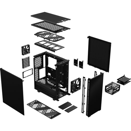 Fractal design define 7 compact midi tower behuizing (zwart | 4x usb-a | 1x usb-c)