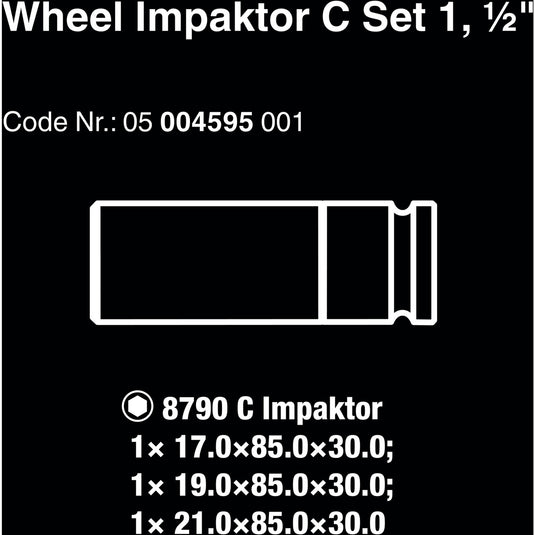 Wera wheel impactor c set 1 dopsleutel (3-delig, met velgbescherming)