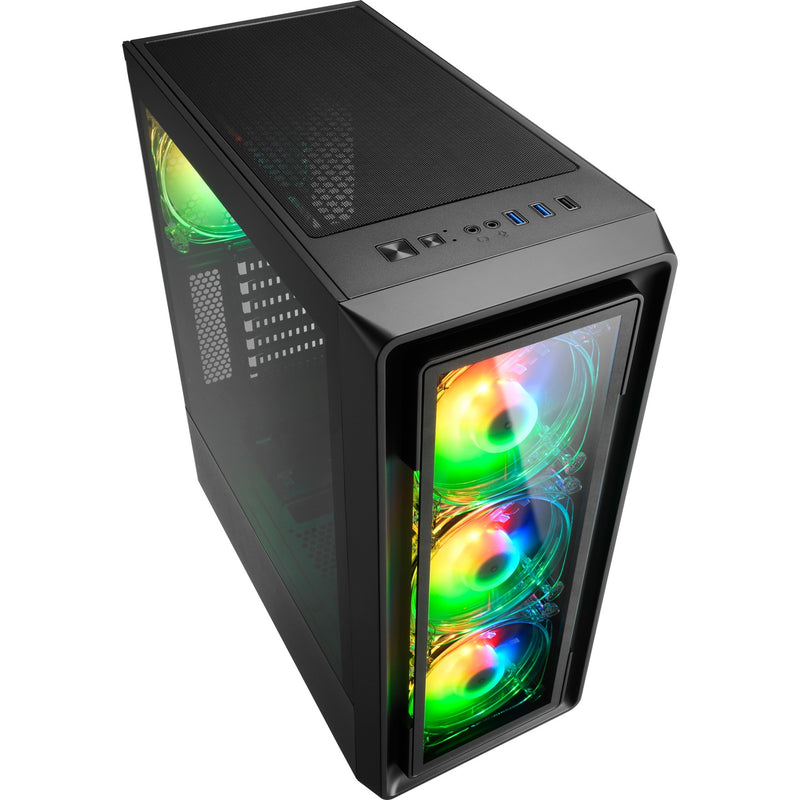 Afbeelding laden in galerijviewer, Sharkoon tk4 rgb midi tower behuizing (zwart | 4x usb-a | rgb | tempered glass)
