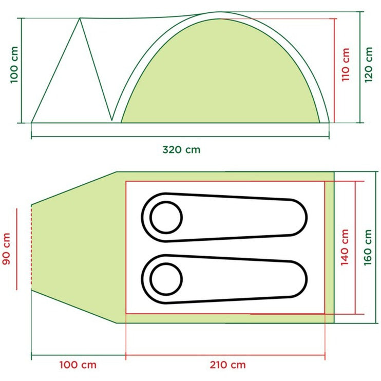 Afbeelding laden in galerijviewer, Coleman darwin 2+ tent (groen grijs)
