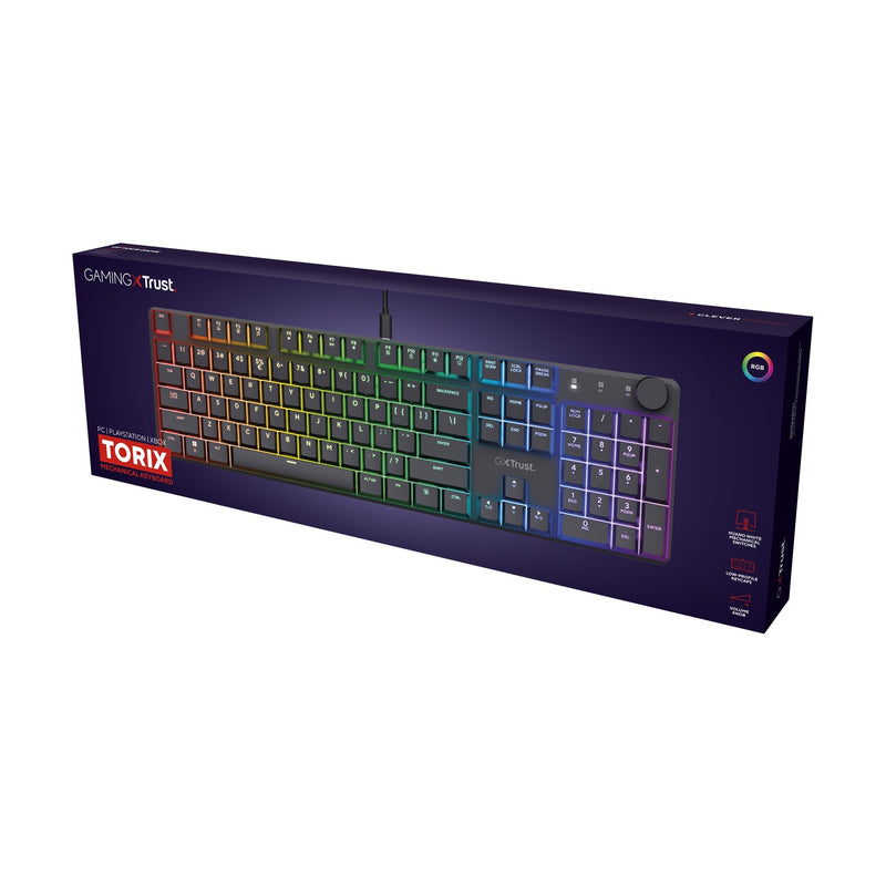Afbeelding laden in galerijviewer, Trust gxt 866 torix mechanisch gaming toetsenbord (zwart, us lay-out (qwerty), huano red, 100%, rgb)
