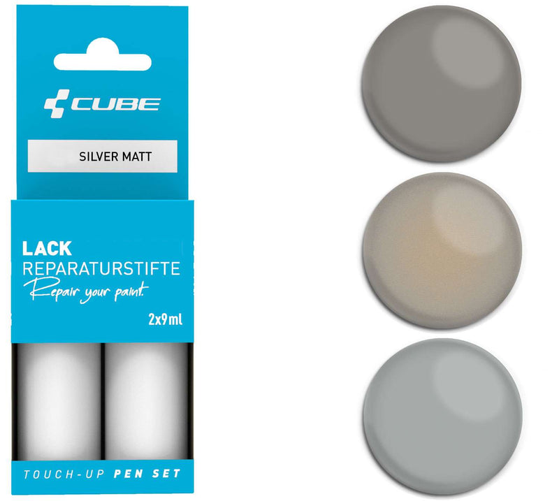 Afbeelding laden in galerijviewer, Cube touch-up pen set silver matt
