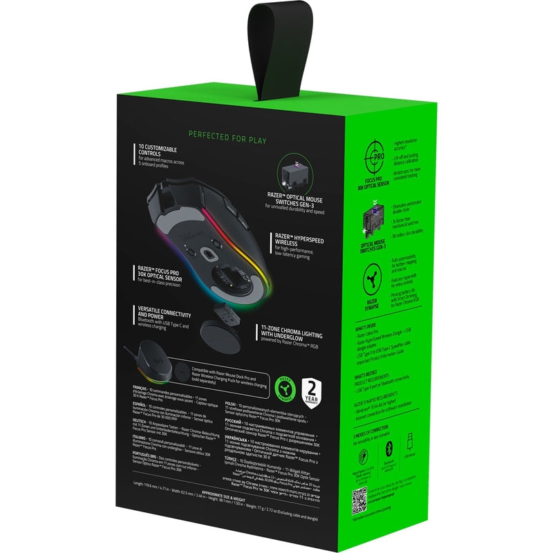 Afbeelding laden in galerijviewer, Razer cobra pro gaming muis (zwart, 30.000 dpi, chroma rgb)
