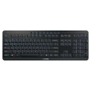 Cherry stream keyboard ultimate (zwart, us lay-out (qwerty), sx-schaartechnologie, 100%, white leds, abs, 2.4 ghz bluetooth usb)