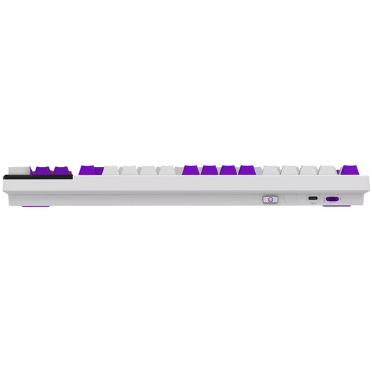 Lorgar kbp70tklw rgb mechanisch gaming toetsenbord (wit, us lay-out (qwerty), logar toxic purple, 80% (tkl), rgb, hot-swappable, pbt double-shot, bluetooth | 2.4ghz | usb)