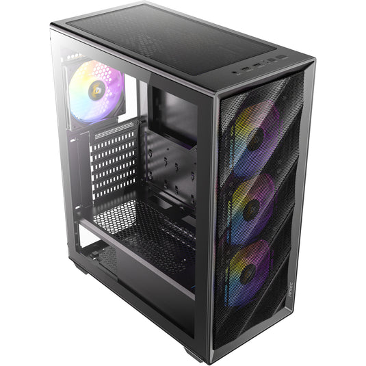 Antec ax85 argb midi tower behuizing (zwart | 2x usb-a | tempered glass)