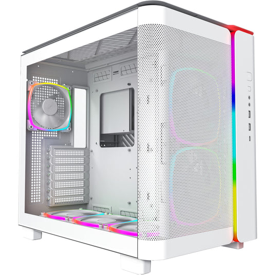 Montech king 95 pro midi tower behuizing (wit | 2x usb-a | 1x usb-c | rgb | tempered glass)