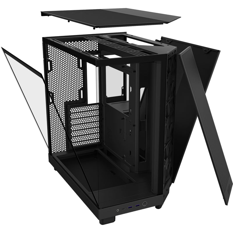 Afbeelding laden in galerijviewer, Nzxt h6 flow midi tower behuizing (zwart | 2x usb-a | 1x usb-c | tempered glass)

