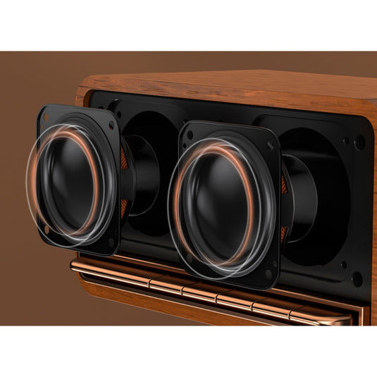 Edifier mp230 retro bluetooth speaker luidspreker (houtkleur, bluetooth, microsd, aux, usb-c)