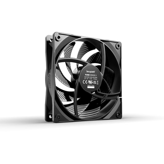Be quiet! pure wings 3 pwm high-speed case fan (zwart, 120 x 120 x 25 mm)