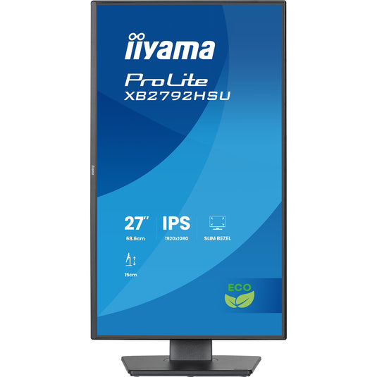 Iiyama prolite xb2792hsu-b1 27 monitor (zwart (mat), hdmi, displayport, 2x usb-a, usb-b, 120 hz)