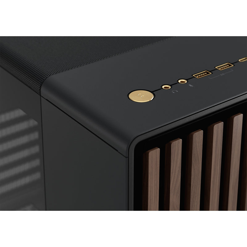 Afbeelding laden in galerijviewer, Fractal design north midi tower behuizing (zwart houtkleur | 2x usb-a | 1x usb-c | tempered glass)
