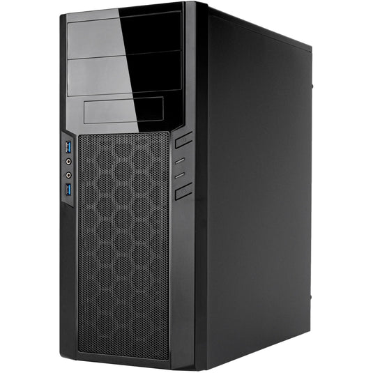 Silverstone sst-ps13b midi tower behuizing (zwart | 2x usb-a)