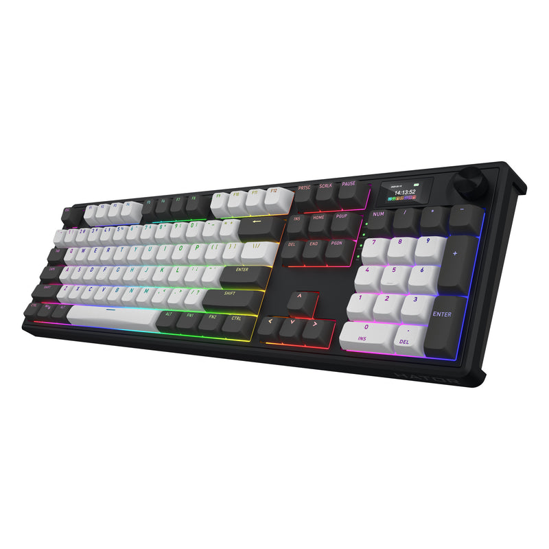 Afbeelding laden in galerijviewer, Hator skyfall pro wireless rgb mechanisch gaming toetsenbord (zwart, us lay-out (qwerty), hator aurum vanilla silent, 100%, rgb, double-shot pbt, hot-swap, 2.4ghz bluetooth usb-c)
