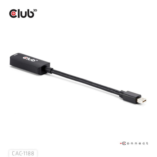 Club 3d mini displayport 1.4 naar hdmi 8k60hz m f adapter (zwart)
