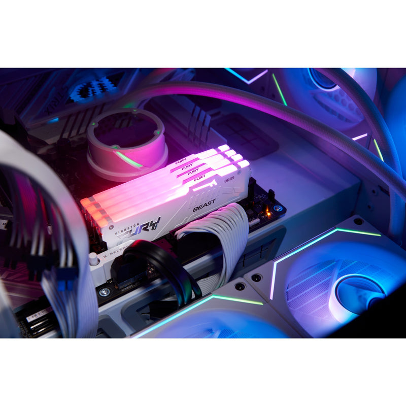 Afbeelding laden in galerijviewer, Kingston fury beast rgb 16 gb ddr5-5600 (1x 16 gb) werkgeheugen (wit, kf556c40bwa-16, xmp 3.0)

