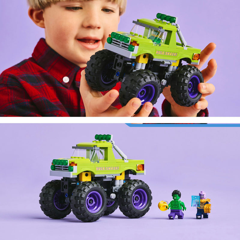 Afbeelding laden in galerijviewer, Lego marvel de hulk truck vs. thanos bouwbaar superhelden speelgoed voor kinderen met minifiguren 76312
