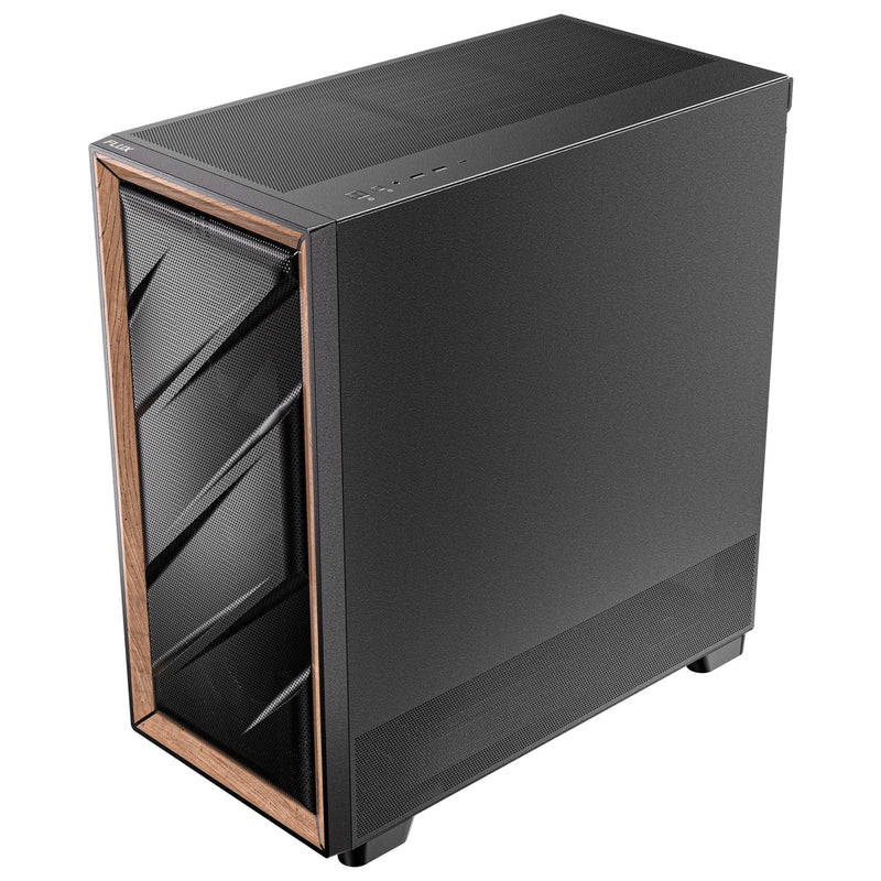 Afbeelding laden in galerijviewer, Antec flux midi tower behuizing (zwart | 2x usb-a | 1x usb-c | tempered glass)
