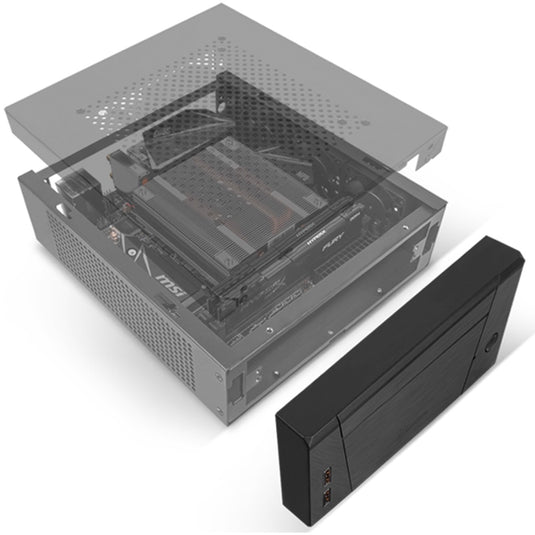Silverstone sst-ml10b htpc behuizing (zwart | 2x usb-a)