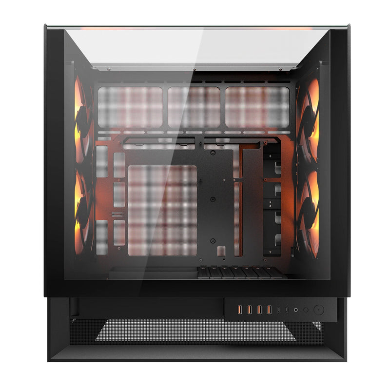 Afbeelding laden in galerijviewer, Cougar omnyx midi tower behuizing (zwart | 4x usb-a | 2x usb-c | tempered glass)
