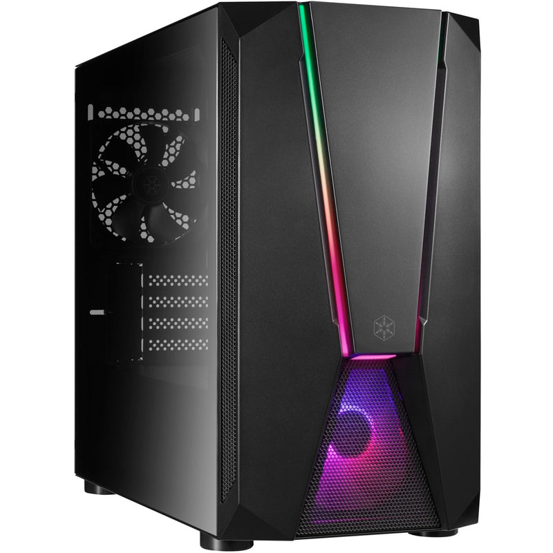 Afbeelding laden in galerijviewer, Silverstone sst-fav1mb-pro midi tower behuizing (zwart | 4x usb-a | rgb | window)
