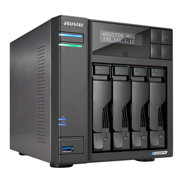 Asustor lockerstor 4 gen2+ as6704t v2 nas (zwart, 2x 5g lan, hdmi, usb)