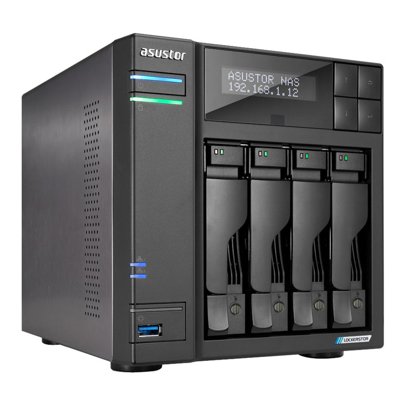 Afbeelding laden in galerijviewer, Asustor lockerstor 4 gen2+ as6704t v2 nas (zwart, 2x 5g lan, hdmi, usb)
