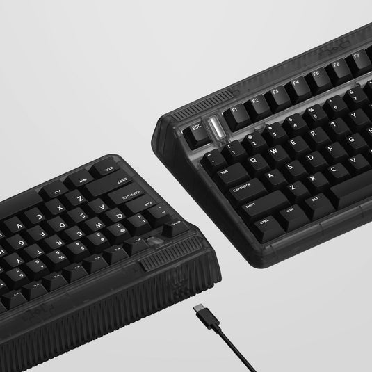 Iqunix og80 dark side wireless mechanical keyboard (zwart, us lay-out (qwerty), gateron red, 80% (tkl), rgb leds, hot-swappable, pbt, 2.4ghz | bluetooth 5.1 | usb-c)