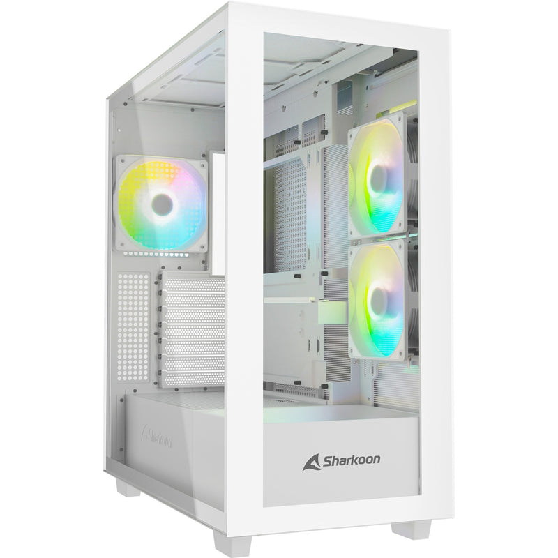 Afbeelding laden in galerijviewer, Sharkoon rebel c60 rgb midi tower behuizing (wit | 2x usb-a | 1x usb-c | rgb | tempered glass)
