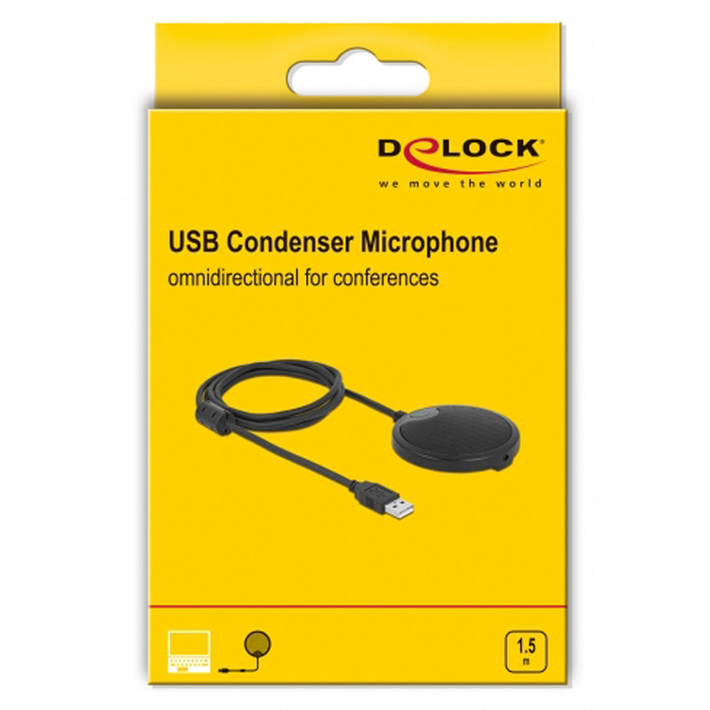 Afbeelding laden in galerijviewer, Delock usb condenser microphone omnidirectional for conferences microfoon (zwart)

