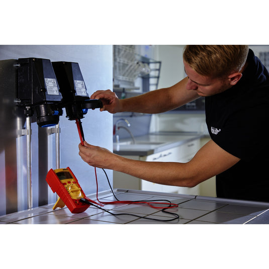 Wiha digitale multimeter tot 600 v ac, cat iv meetapparaat (rood geel)