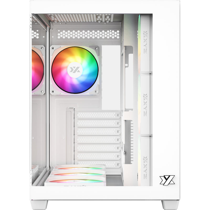 Afbeelding laden in galerijviewer, Xyz pc gear tesseract x midi tower behuizing (wit | 2x usb-a | 1x usb-c | tempered glass)
