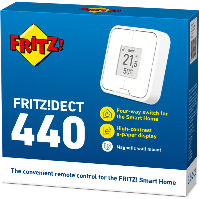 Afbeelding laden in galerijviewer, Fritz! dect 440 international draadloos schakelaar (wit, viervoudige schakelaar voor smarthome)
