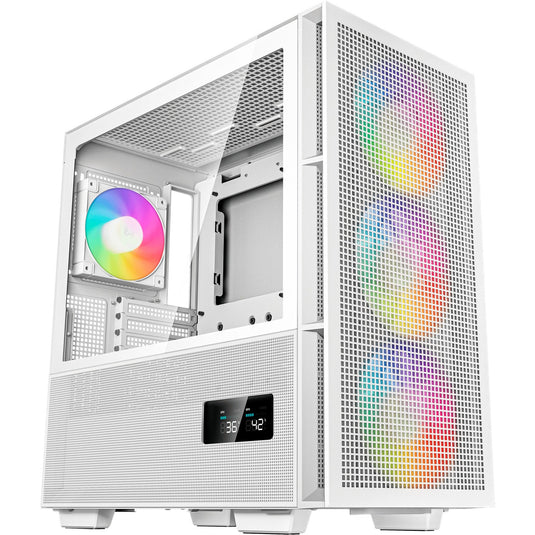 Deepcool ch560 digital midi tower behuizing (wit | 1x usb-a | 1x usb-c | rgb | tempered glass)