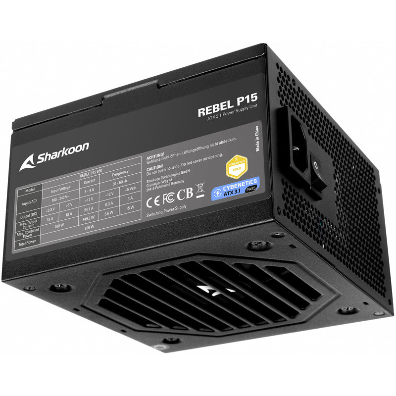 Afbeelding laden in galerijviewer, Sharkoon rebel p15 650 watt voeding (zwart, 1x 12v-2x6, 2x pcie)
