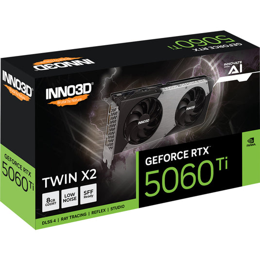 Inno3d geforce rtx 5060 ti twin x2 8gb grafische kaart (3x displayport, 1x hdmi 2.1, dlss 4)