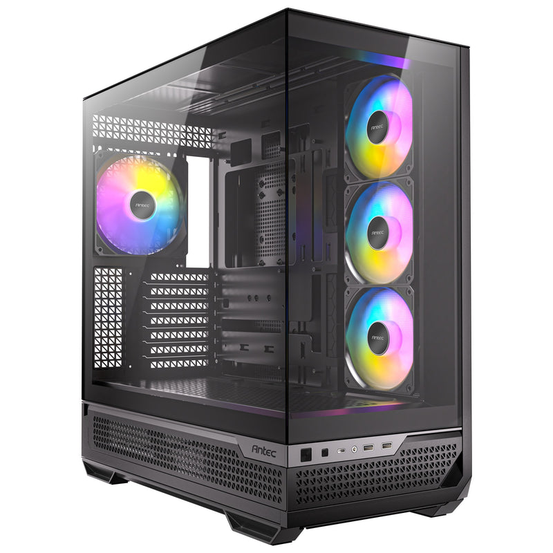 Afbeelding laden in galerijviewer, Antec c7 argb midi tower behuizing (zwart | 2x usb-a | 1x usb-c | tempered glass)
