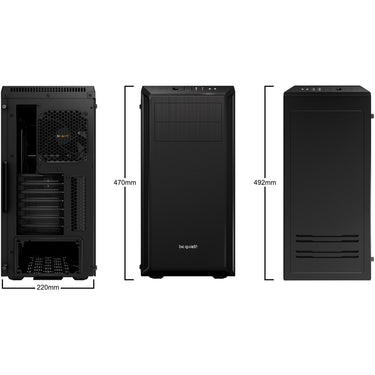 Be quiet! pure base 600 window midi tower behuizing (zwart | 2x usb-a | tempered glass)