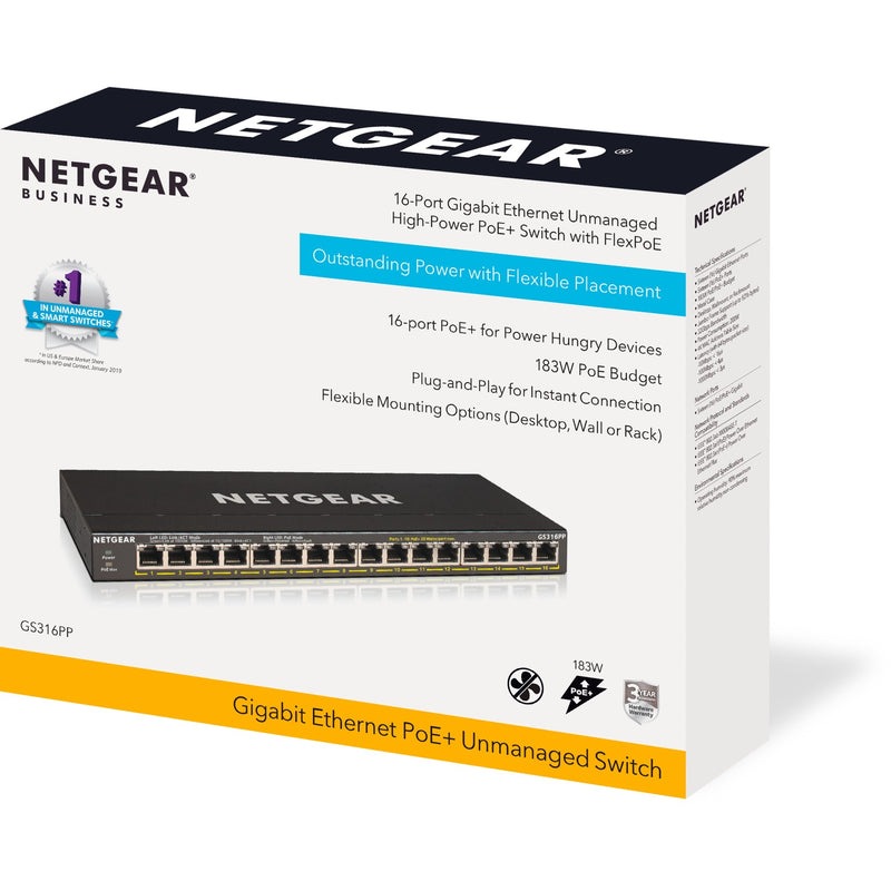 Afbeelding laden in galerijviewer, Netgear gs316pp switch

