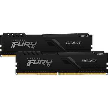 Kingston fury beast 16 gb ddr4-3200 (2x 8 gb) werkgeheugen (zwart, kf432c16bbk2 16, xmp 2.0)
