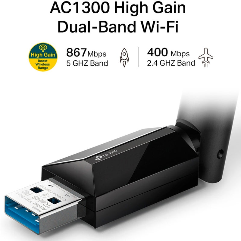 Afbeelding laden in galerijviewer, Tp-link archer t3u plus wlan adapter (zwart)
